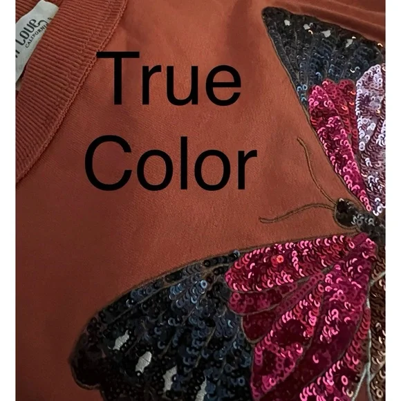 PEACH LOVE CALIFORNIA butterfly CROP top S M L - Picture 11 of 11